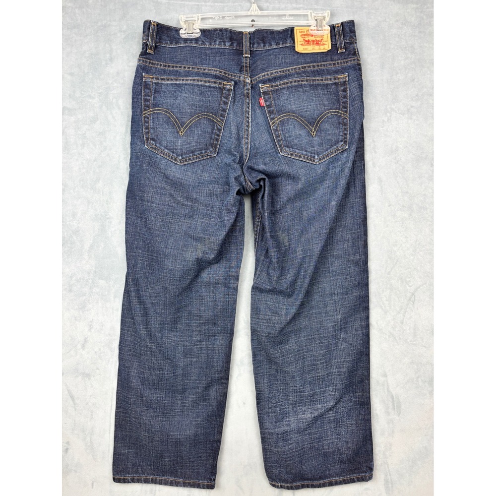 Levi 550 Relaxed Fit Jeans Dark Wash Denim 33x28 Mens Size 14 Husky